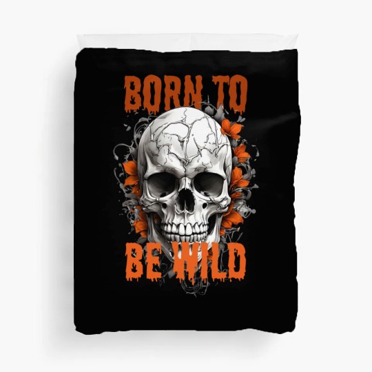 skull born to be wild Duvet Covers