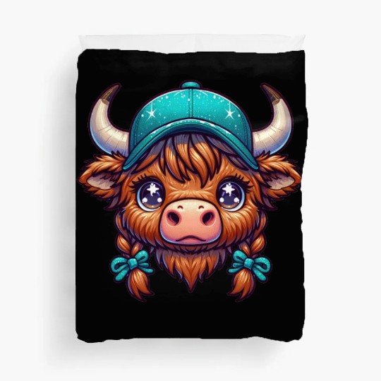 Cute Baby Highland Cow Farmer Animal Lover Duvet Covers