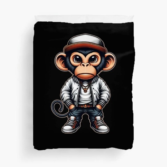 Duvet Covers Funny of a monkey dressed as rap
