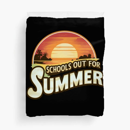 Retro Schools Out For Summer Last Day Of School Duvet Covers