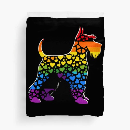 Miniature Schnauzer Rainbow LGBT Gay Pride Lesbian Duvet Covers