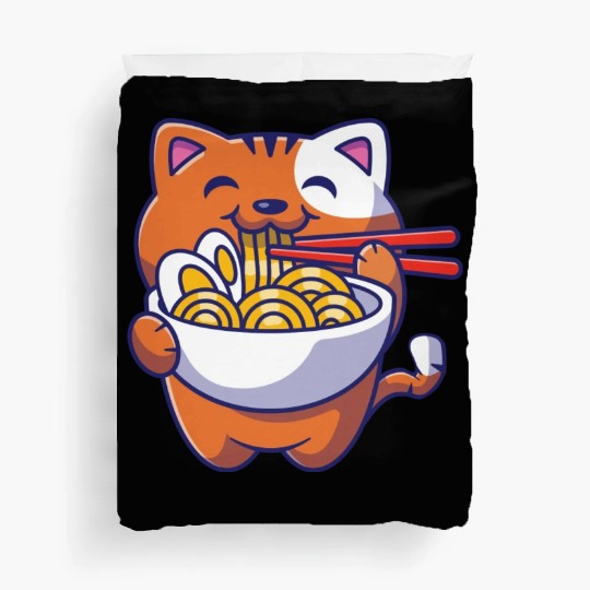 Cat Ramen Noodle Japanese Anime Manga Ramen Kawaii Duvet Covers