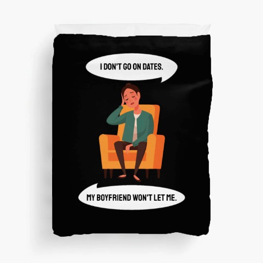 Sad woman sitting in an armchai Duvet Covers