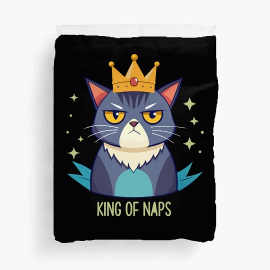 Grumpy King of Naps Cat Duvet Covers
