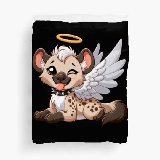 Hyena angel wings halo fantasy Duvet Covers