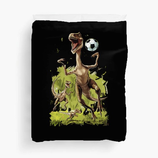 Soccer Ball Velociraptor Dinosaur Football Duvet Covers