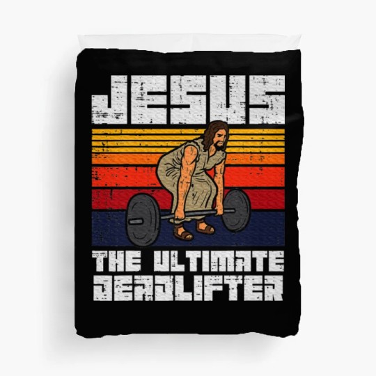 Gym Jesus Ultimate Deadlifter Christian Workout Duvet Covers