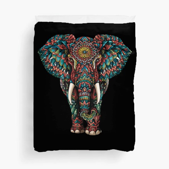 Elephant Mandala for a Art lover Elephant fan Duvet Covers
