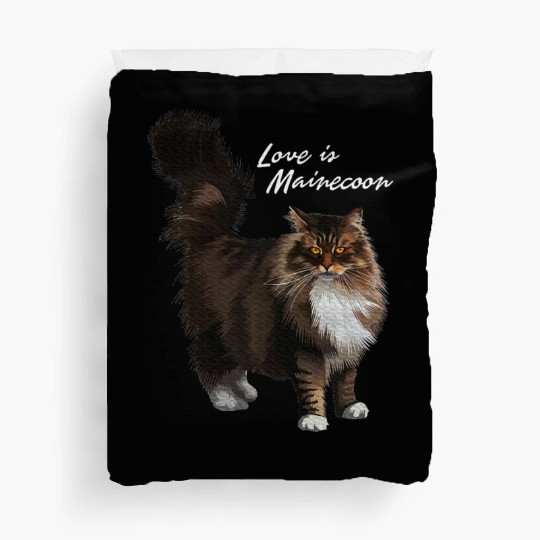 Love is Maine cat Duvet Covers