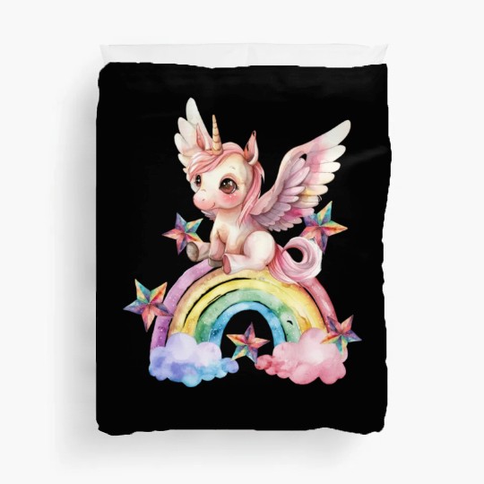 Rainbow & Unicorn Art Gifts for Girls & Teenagers Duvet Covers