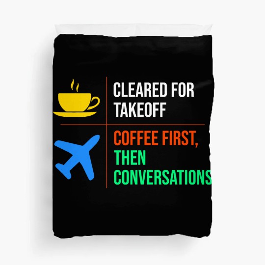 Air Traffic Controller Coffee ATC Aviation Humor Duvet Covers