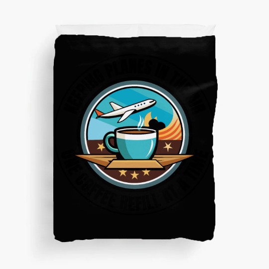 Air Traffic Controller Coffee ATC Aviation Humor Duvet Covers
