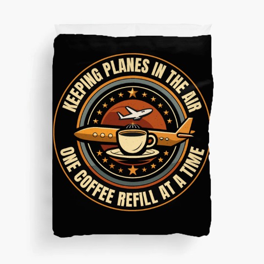Air Traffic Controller Coffee ATC Aviation Humor Duvet Covers
