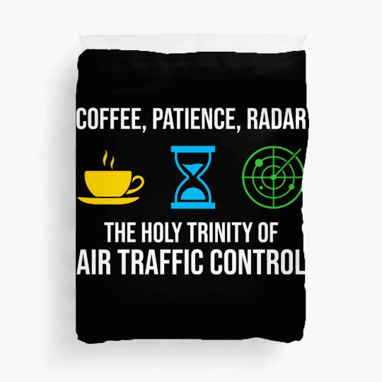 Air Traffic Controller Coffee ATC Aviation Humor Duvet Covers