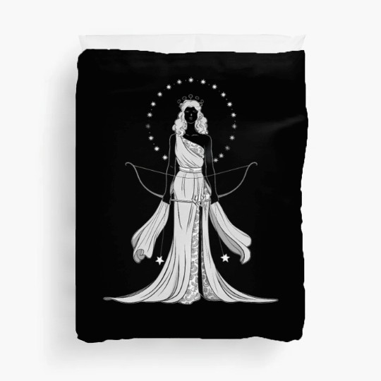 Greek moon goddess Artemis Duvet Covers