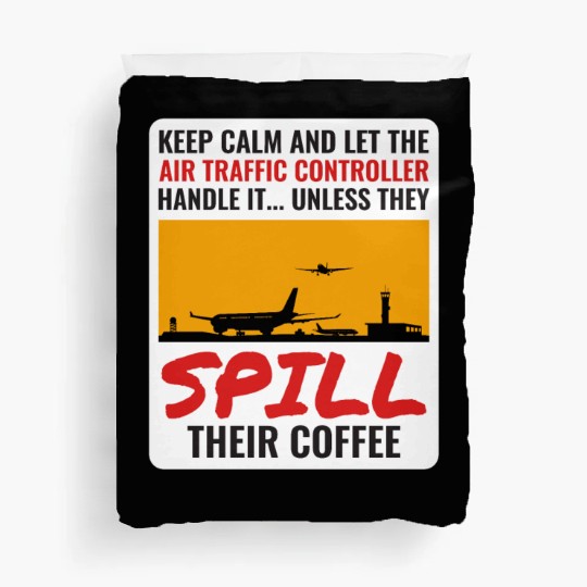 Air Traffic Controller Coffee ATC Aviation Humor Duvet Covers