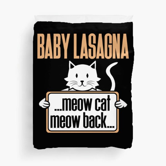 Baby Lasagna meow cat meow back Duvet Covers