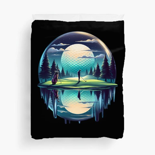 Night Golfer Escape Golfing Twilight Fairway Duvet Covers