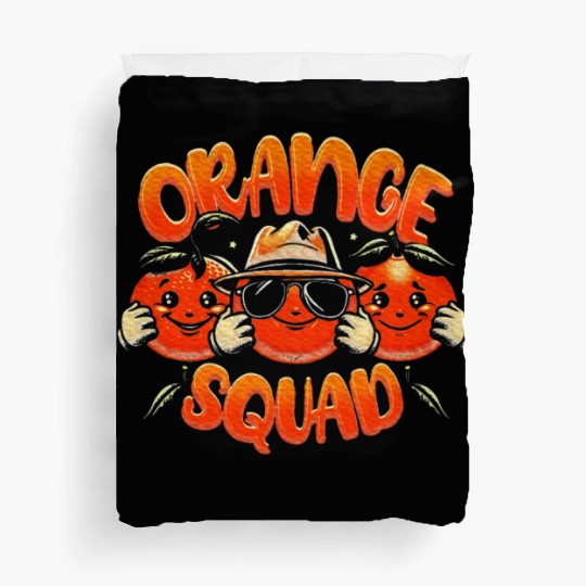 Orange Citrus Fruit Lover Orange Squad Meme Duvet Covers