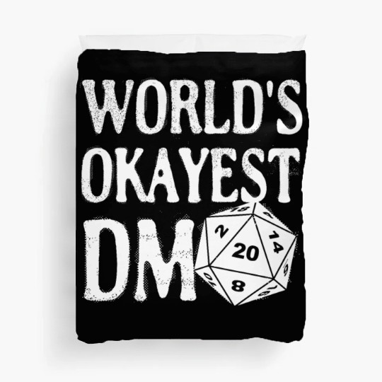 World's Okayest DM D20 Dice Dungeon Dragons Gaming Duvet Covers