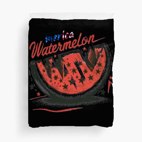 Vintage Watermelon Merica Pride 4th of July Gift Duvet Covers