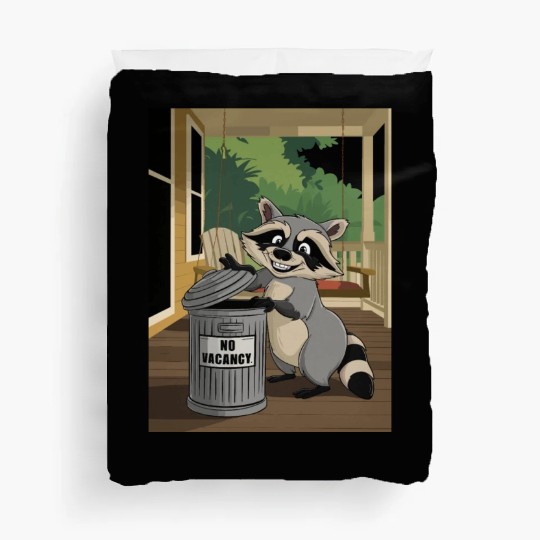 Racoon Trash Panda Metal Trash Can No Vacancy Duvet Covers
