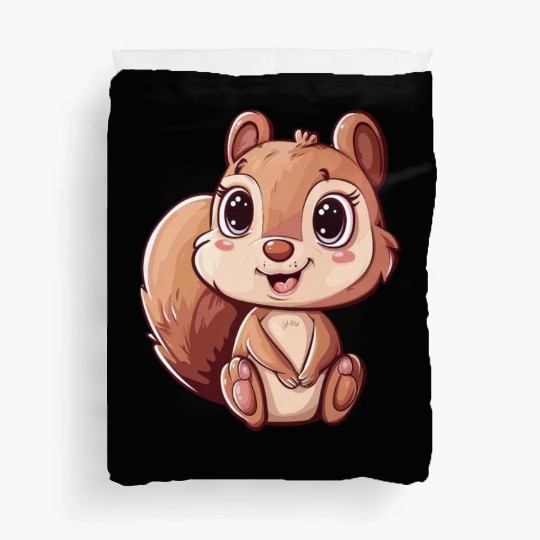 Adorable Squirrel With Big Eyes Duvet Covers