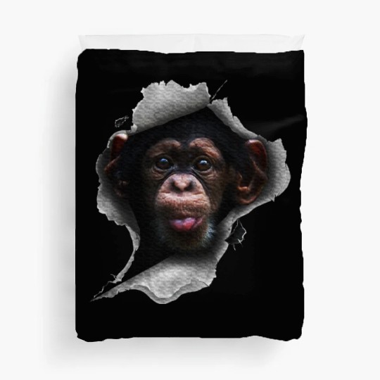 Chimp, Monkey Lover, Chimpanzee, Monkey Duvet Covers