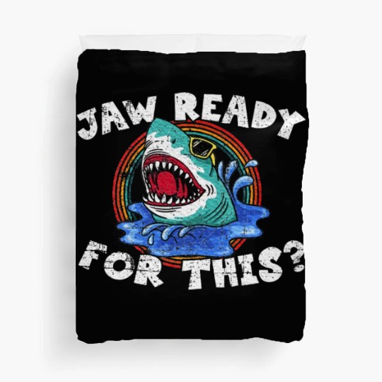 Shark Lover, Shark Pun, Animal Pun, Great White Duvet Covers