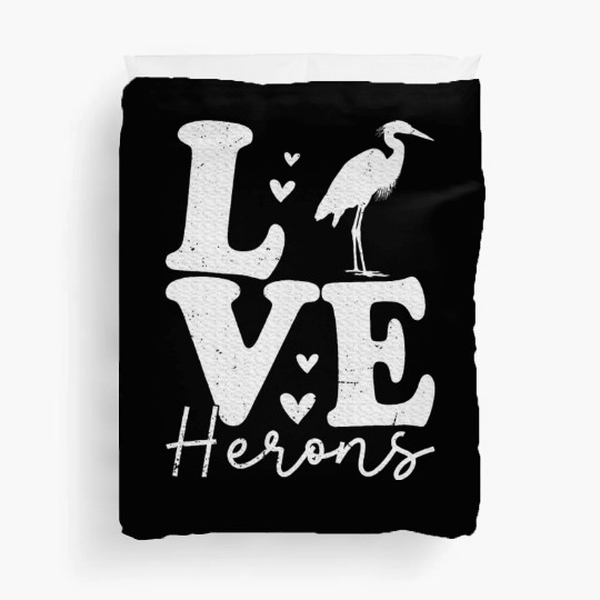 Love Heron Blue Heron Birds Lover Gifts Duvet Covers