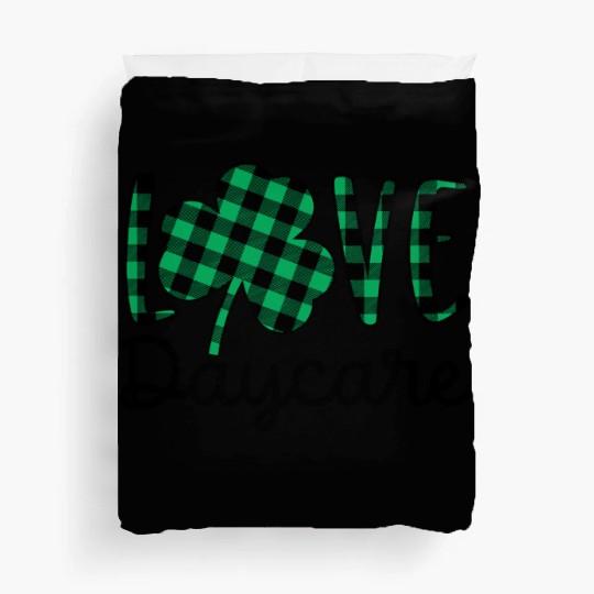 St Patricks Day Daycare Teacher Plaid Shamrock Duvet Covers