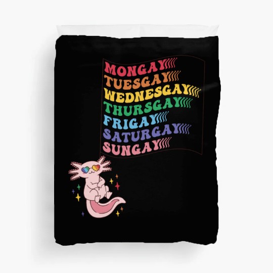Cute Pride LGBTQ Axolotl - Dare to be Yourself Duvet Covers