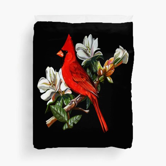 Northern Red Cardinal On A Branch Duvet Covers