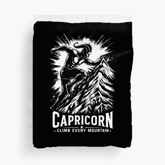 Capricorn Climb every mountain Duvet Covers