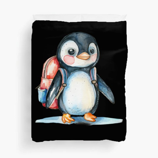 Watercolor Cute School Animals, Back to School Duvet Covers