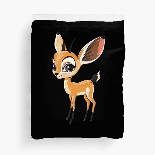 Adorable Fawn Character With Big Eyes Duvet Covers