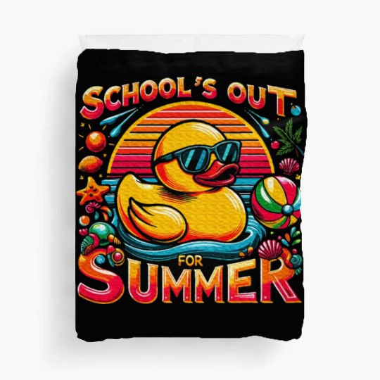 Schools Out For Summer Teacher Yellow Duck Duvet Covers
