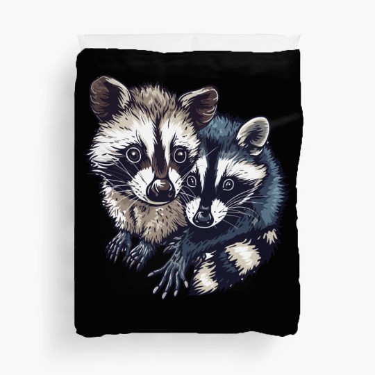 Opossum and raccoon Duvet Covers