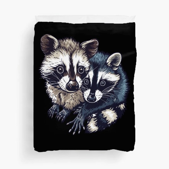 Opossum and raccoon Duvet Covers