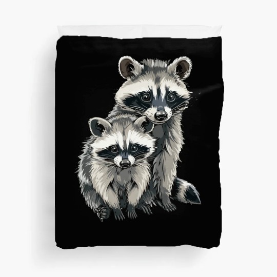 Opossum and raccoon Duvet Covers