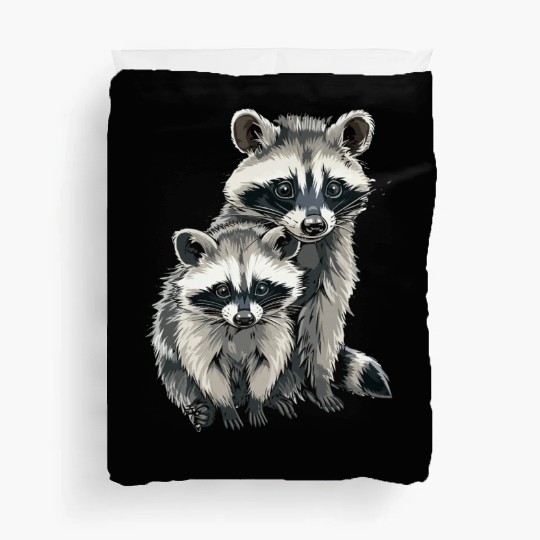 Opossum and raccoon Duvet Covers