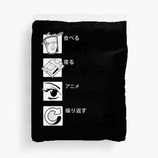 Eat Sleep Anime Repeat Anime Lovers Gifts for Men Duvet Covers