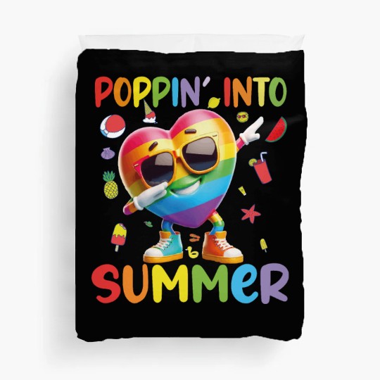 hello teacher Happy day preschool summer student Duvet Covers
