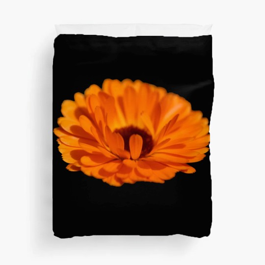 orange flower marigold Duvet Covers