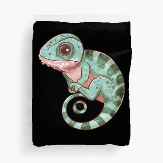 Charming Chameleon Curled Tail Imagery Duvet Covers