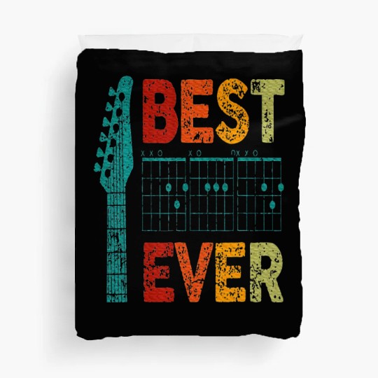 Best Dad Ever Guitar Chord Guitarist Father's Day Duvet Covers