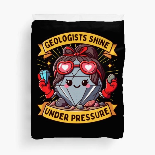 Rock-Solid Resilience: Geologists Under Pressure Duvet Covers