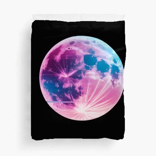 Synthwave moon Duvet Covers