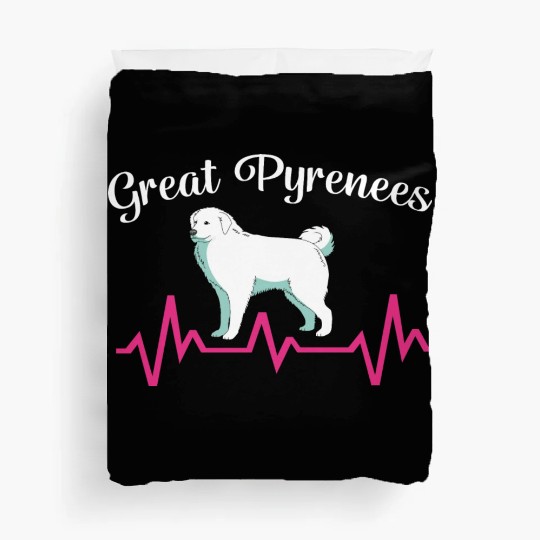 Pet Lover Great Pyrenees Dog Heartbeat Duvet Covers