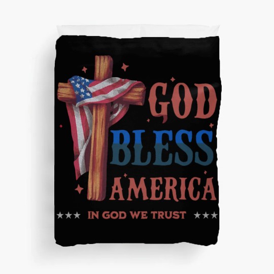 God Bless America Proud Retro US Flag 4th Of July Duvet Covers
